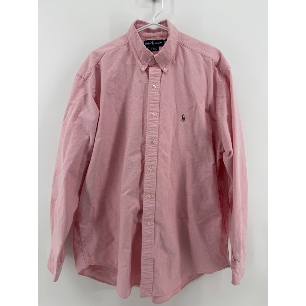 Ralph Lauren Blake Men XL Pink Long Sleeve Button Down Flesh Pony Classic Fit